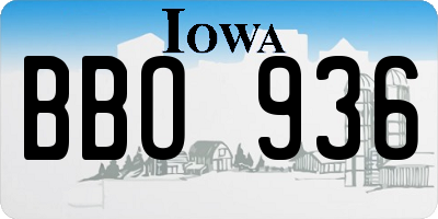 IA license plate BBO936