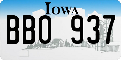 IA license plate BBO937