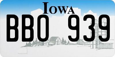 IA license plate BBO939