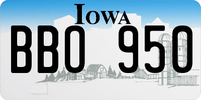 IA license plate BBO950