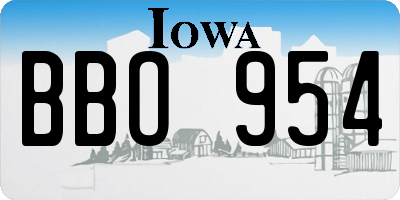 IA license plate BBO954