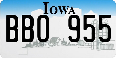 IA license plate BBO955