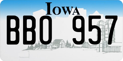 IA license plate BBO957