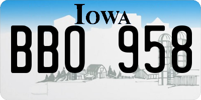 IA license plate BBO958