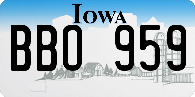 IA license plate BBO959