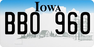 IA license plate BBO960