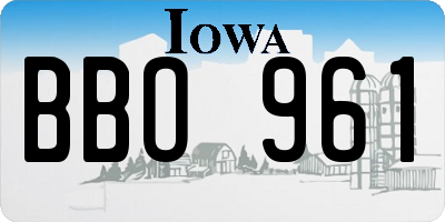 IA license plate BBO961