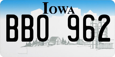 IA license plate BBO962