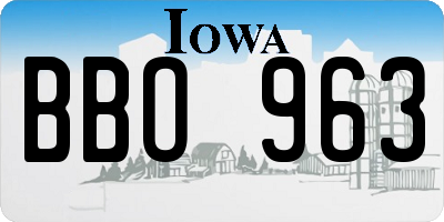 IA license plate BBO963
