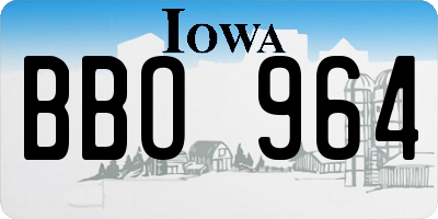 IA license plate BBO964