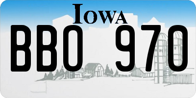 IA license plate BBO970