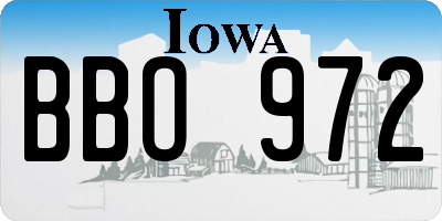IA license plate BBO972
