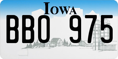 IA license plate BBO975