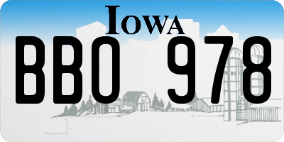 IA license plate BBO978