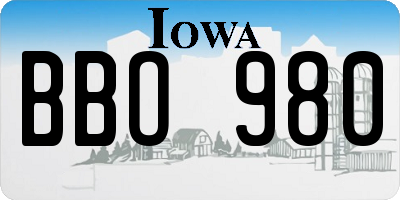 IA license plate BBO980