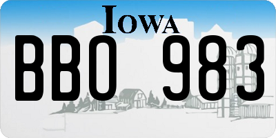 IA license plate BBO983