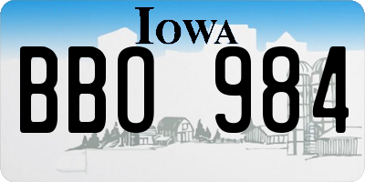 IA license plate BBO984