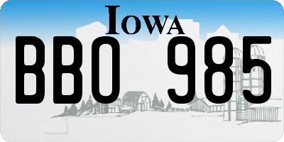 IA license plate BBO985