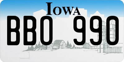IA license plate BBO990