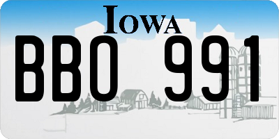 IA license plate BBO991