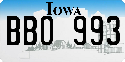 IA license plate BBO993