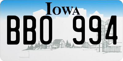 IA license plate BBO994
