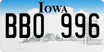IA license plate BBO996