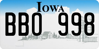 IA license plate BBO998