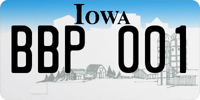 IA license plate BBP001