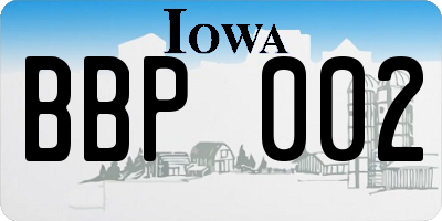 IA license plate BBP002