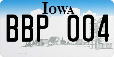 IA license plate BBP004