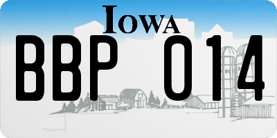 IA license plate BBP014