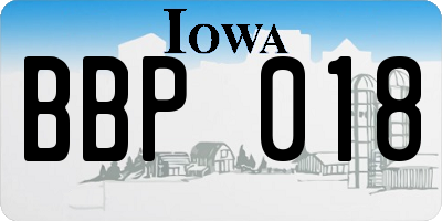IA license plate BBP018