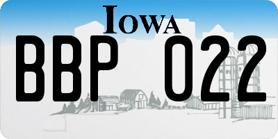 IA license plate BBP022