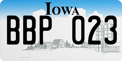 IA license plate BBP023