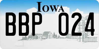 IA license plate BBP024