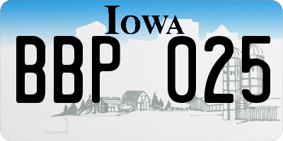 IA license plate BBP025