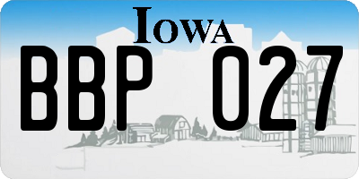 IA license plate BBP027