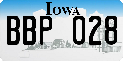 IA license plate BBP028