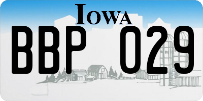 IA license plate BBP029