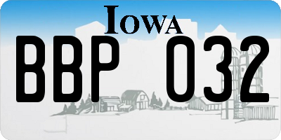 IA license plate BBP032
