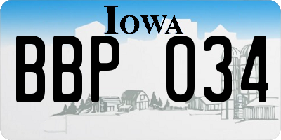 IA license plate BBP034