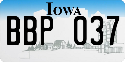 IA license plate BBP037