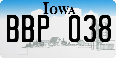 IA license plate BBP038