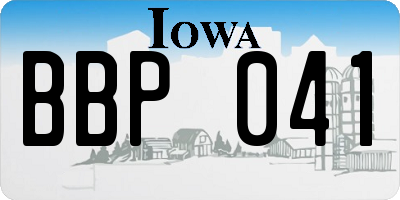 IA license plate BBP041