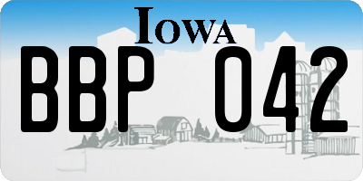 IA license plate BBP042
