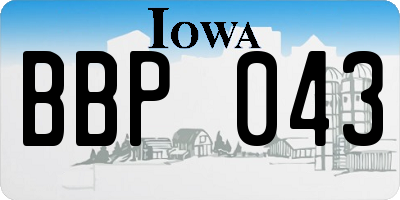 IA license plate BBP043