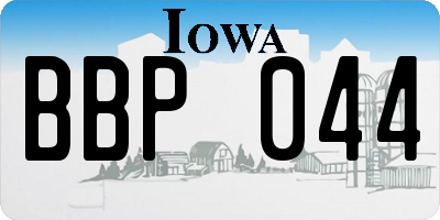 IA license plate BBP044