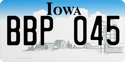 IA license plate BBP045