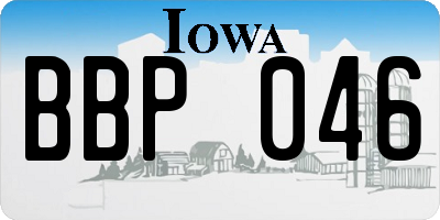 IA license plate BBP046